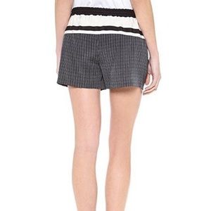 NWT Vince Mixed Stripe Printed Silk Shorts Black//Ivory Size XSmall